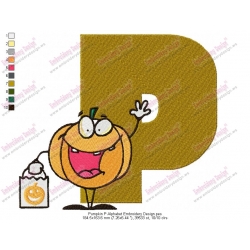 Pumpkin P Alphabet Embroidery Design
